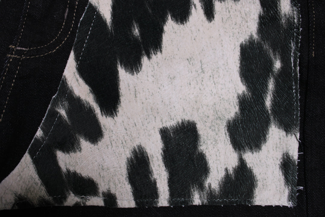 Daisy Cow Hide Denim Shorts