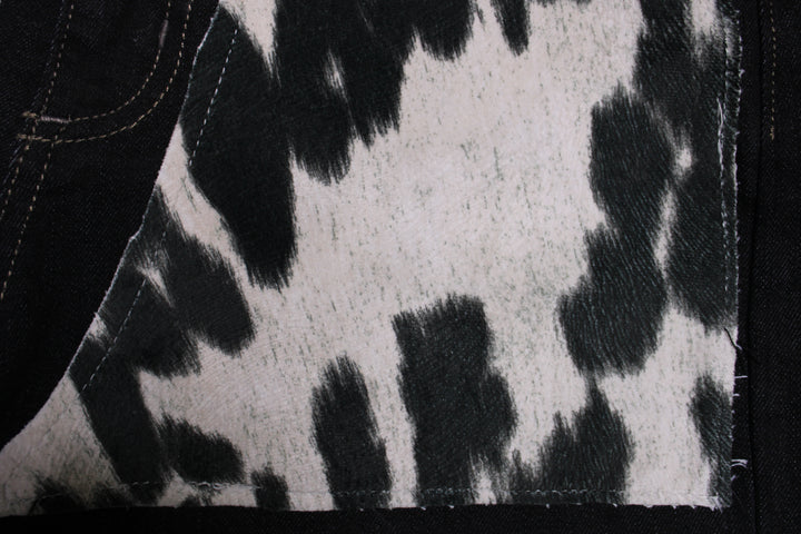 Daisy Cow Hide Denim Shorts