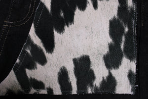 Daisy Cow Hide Denim Shorts