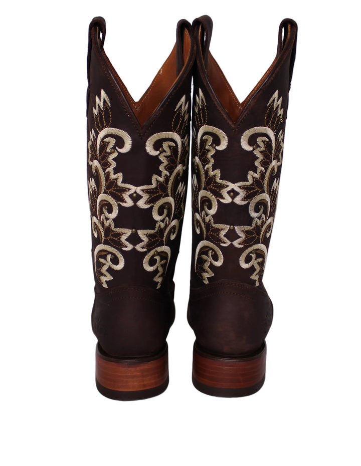 Calico Ivy Detail Cowgirl Boots