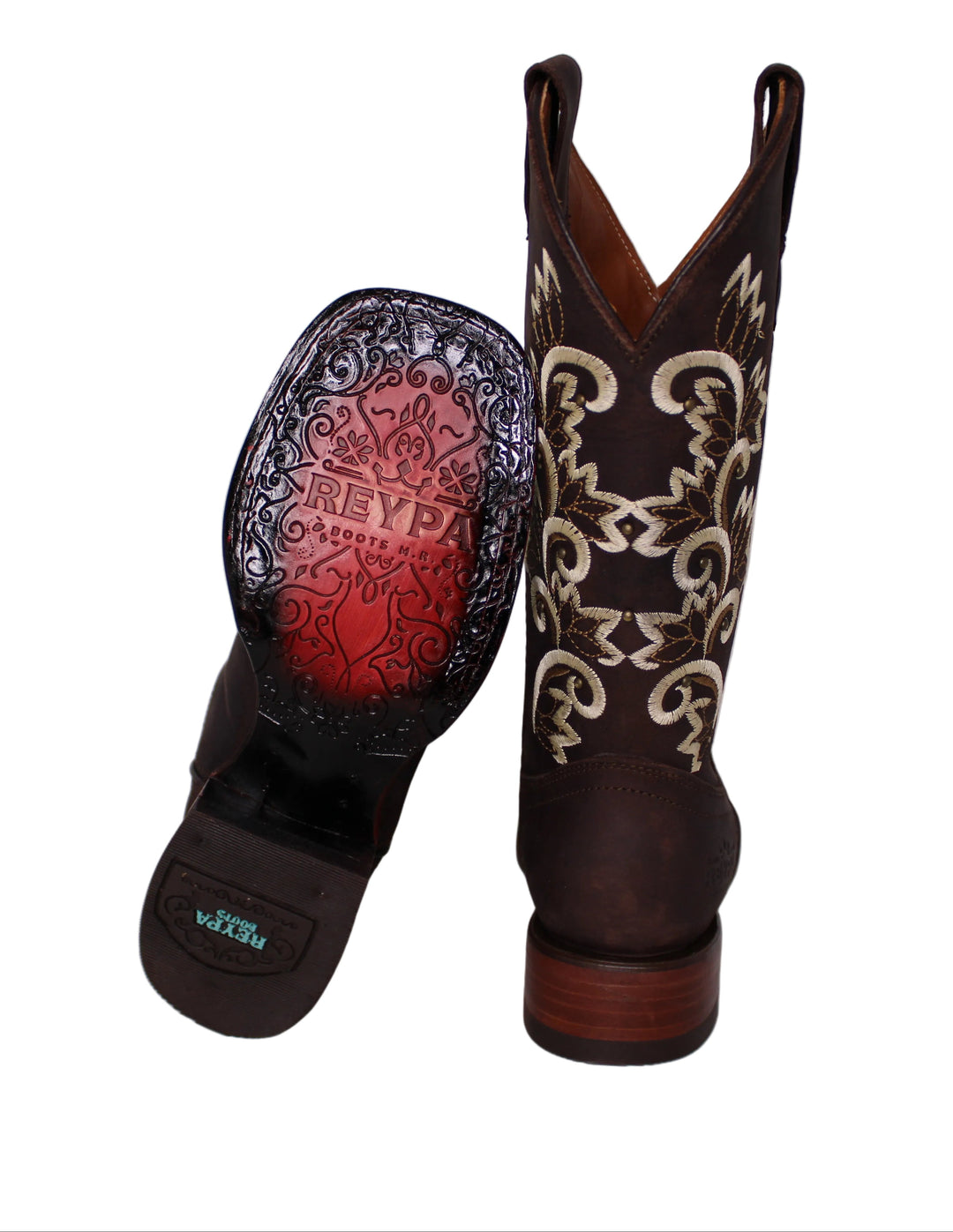 Calico Ivy Detail Cowgirl Boots