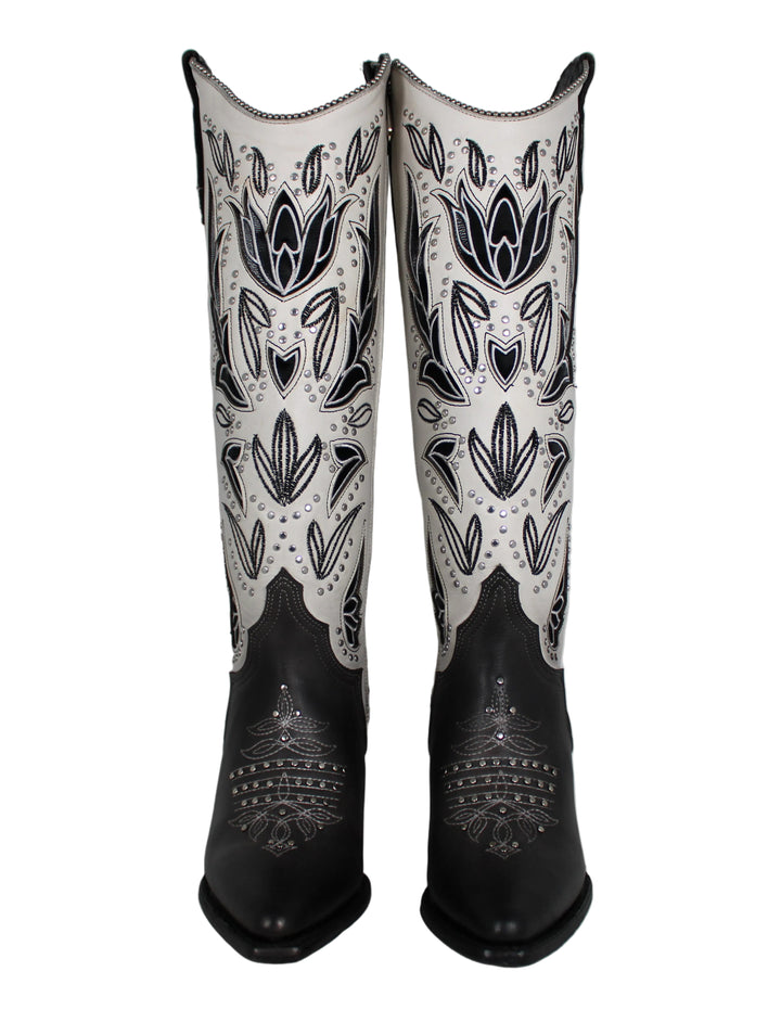 Elinor Cuadra Cowhide Embroidery Boots
