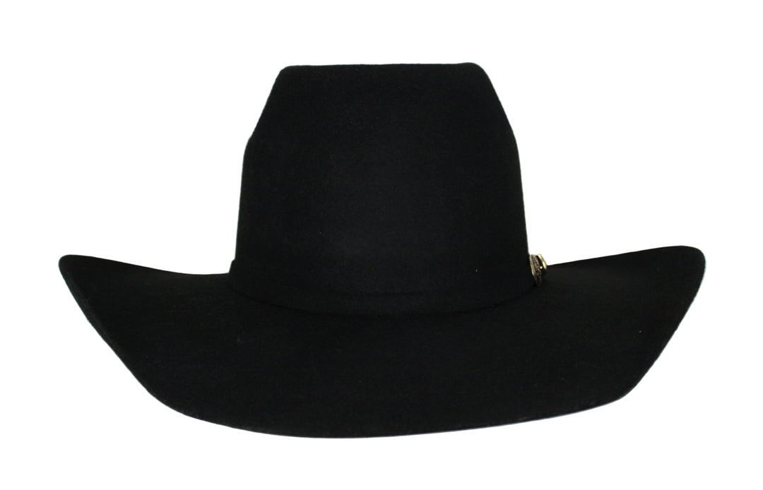 Bullrider Black Oval Crown Wool Hat