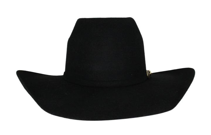 Bullrider Black Oval Crown Wool Hat