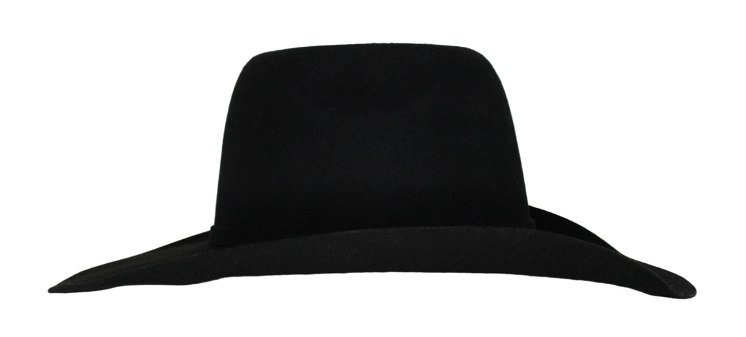 Bullrider Black Oval Crown Wool Hat