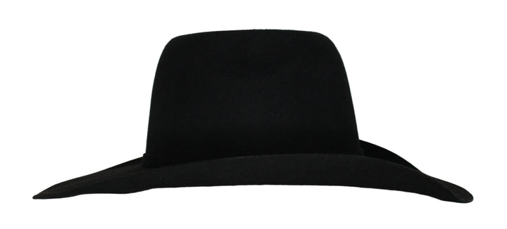 Bullrider Black Oval Crown Wool Hat