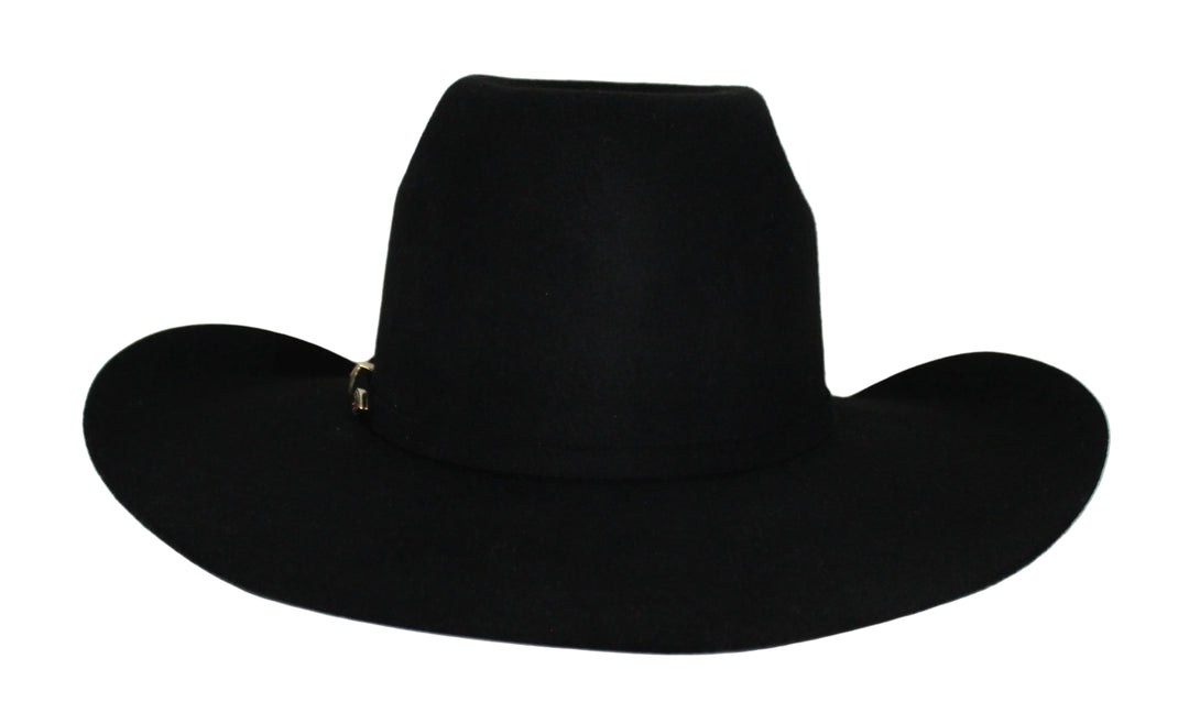 Bullrider Black Oval Crown Wool Hat