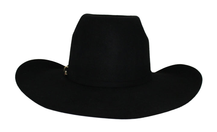 Bullrider Black Oval Crown Wool Hat