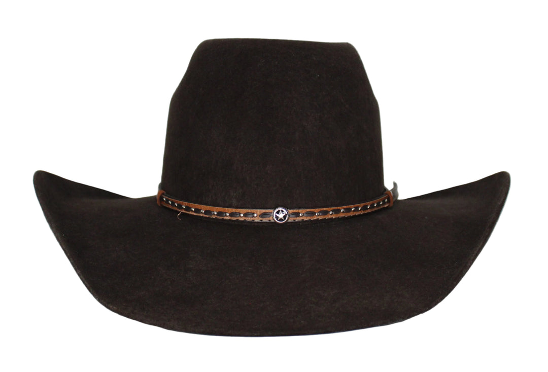 Bullrider Brown Oval Crown Wool Hat