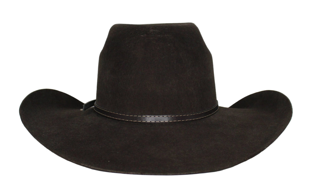 Bullrider Brown Oval Crown Wool Hat
