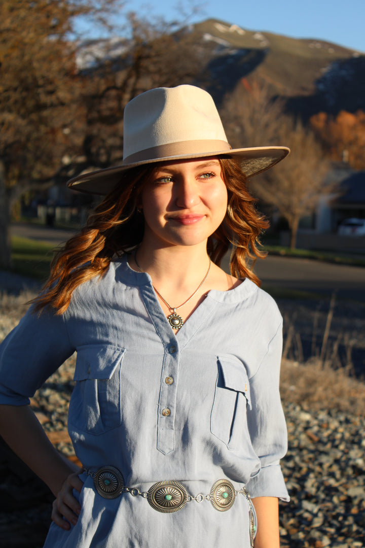 Savannah Flat Brim Suede Hat
