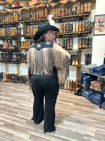 Load image into Gallery viewer, Loretta Star Fringe Suede Jacket
