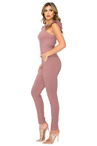 Nolana Ruffle Skinny Jumpsuit