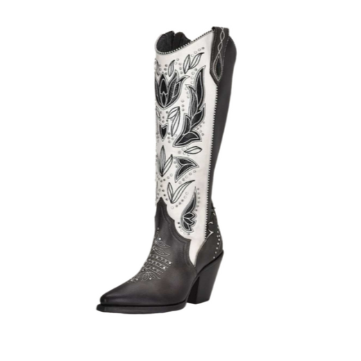 Elinor Cuadra Cowhide Embroidery Boots
