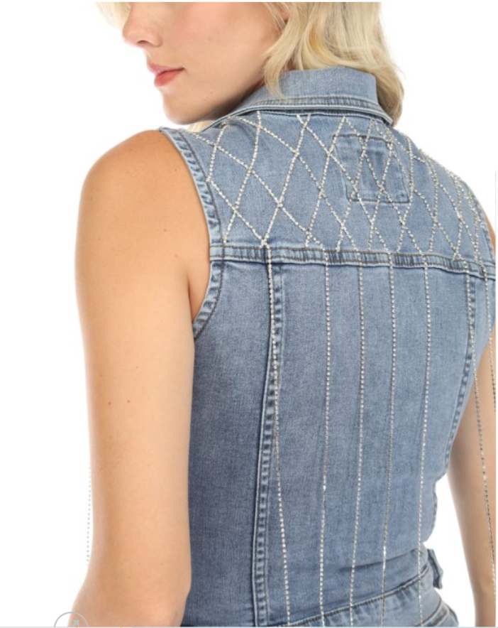 Abilene Rhinestone Jean Vest