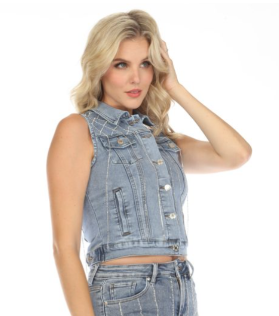 Abilene Rhinestone Jean Vest