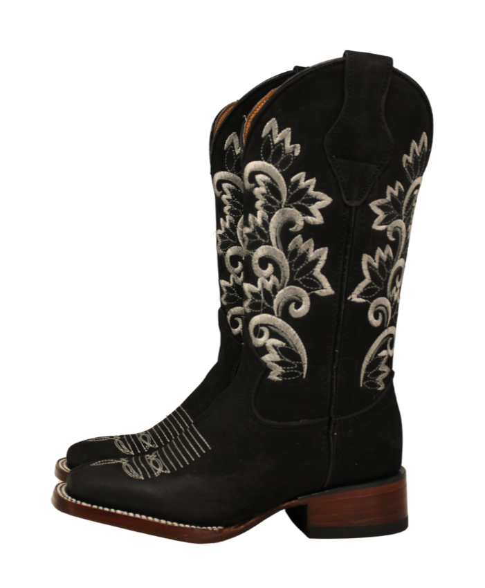 Calico Ivy Detail Cowgirl Boots (2 Colors)