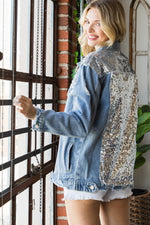 Load image into Gallery viewer, LeAnn Sequin Denim Jacket
