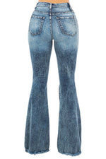 Load image into Gallery viewer, Stormy Bell Bottom Distressed Jeans
