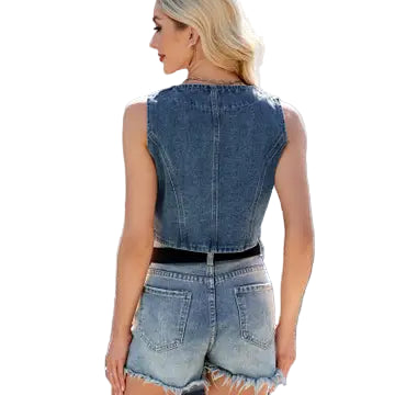 Gillian Denim Short Vest