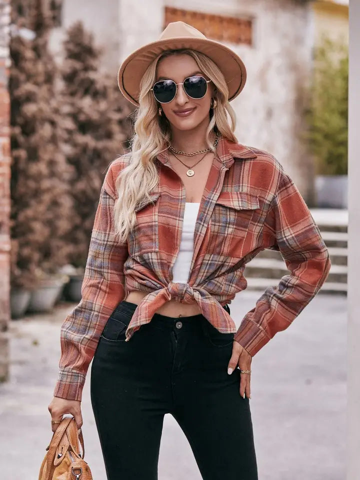 Ashley Flannel Button Up Top