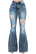 Load image into Gallery viewer, Stormy Bell Bottom Distressed Jeans
