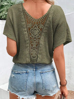 Load image into Gallery viewer, Wendy Waffle Knit Lace Back Top
