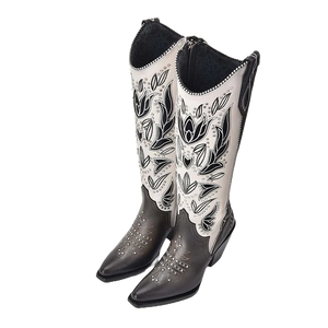 Elinor Cuadra Cowhide Embroidery Boots