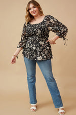 Load image into Gallery viewer, Amanda Floral Smocked Top
