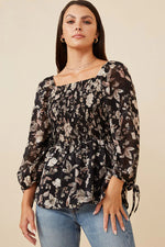 Load image into Gallery viewer, Amanda Floral Smocked Top
