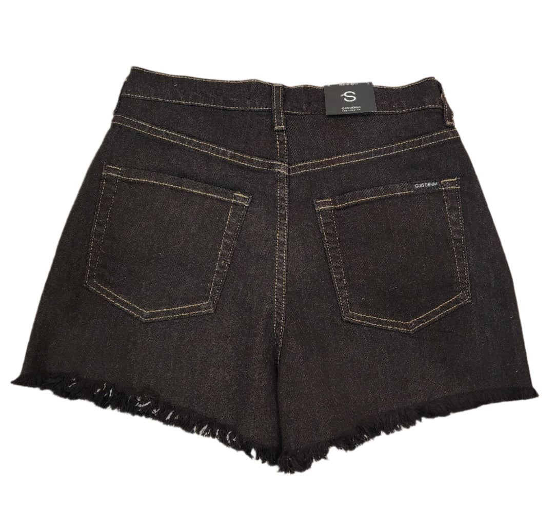 Daisy Cow Hide Denim Shorts