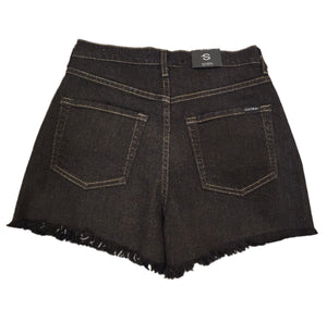 Daisy Cow Hide Denim Shorts