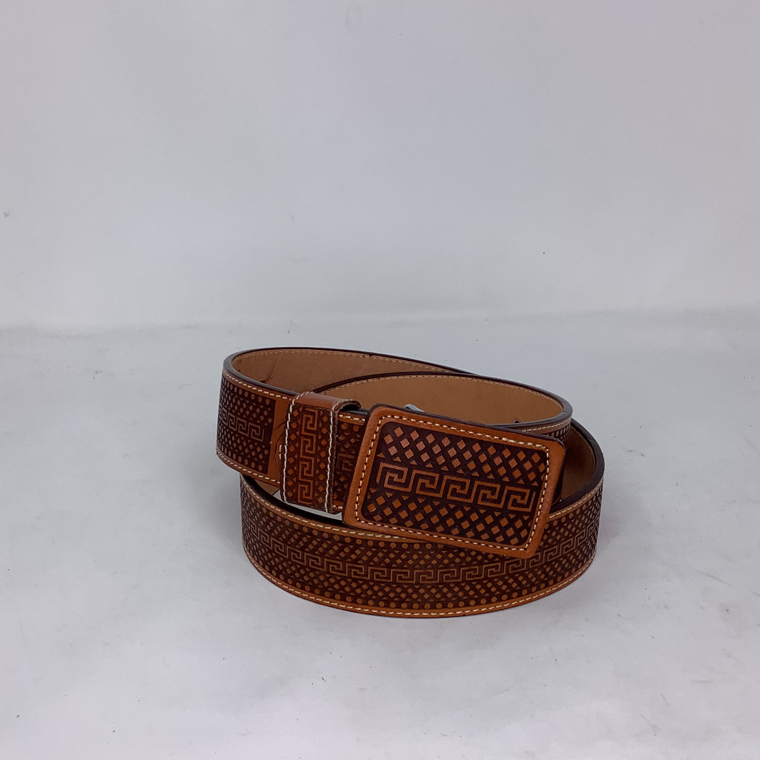“Reggie” Aztec Leather Belt