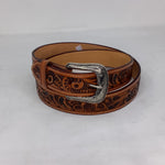 Load image into Gallery viewer, “James” Stamped Leather Belt
