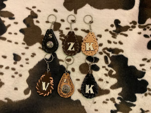 Letter Leather keychain