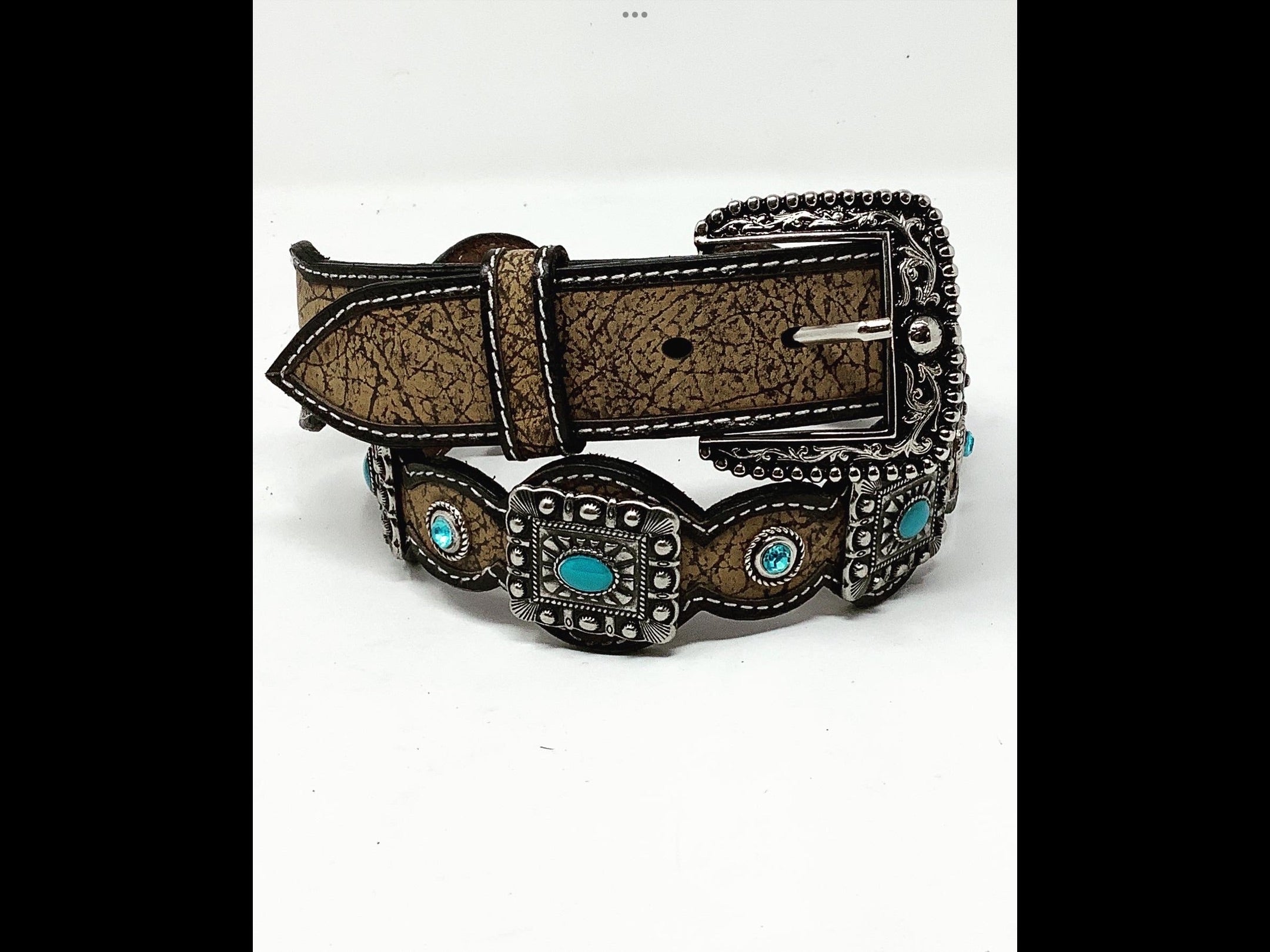 “Cuello” turquoise concho belt