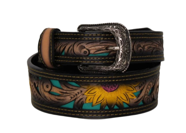 Marian Sunflower Hand Stamped Belt