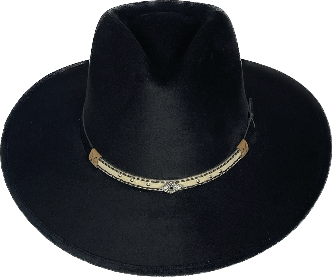 Deception Pinched Flat Brim Western Hat