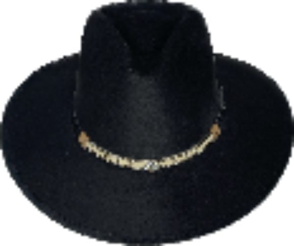 Black flat brim cowboy hat cheap
