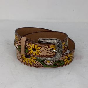 “Shelby” Floral Leather Belt