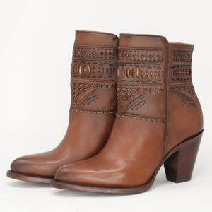 "Verona" Leather Beaded Ankle Boot