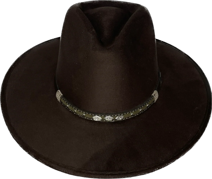 Deception Pinched Flat Brim Western Hat