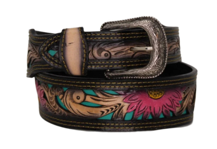 Marian Sunflower Hand Stamped Belt
