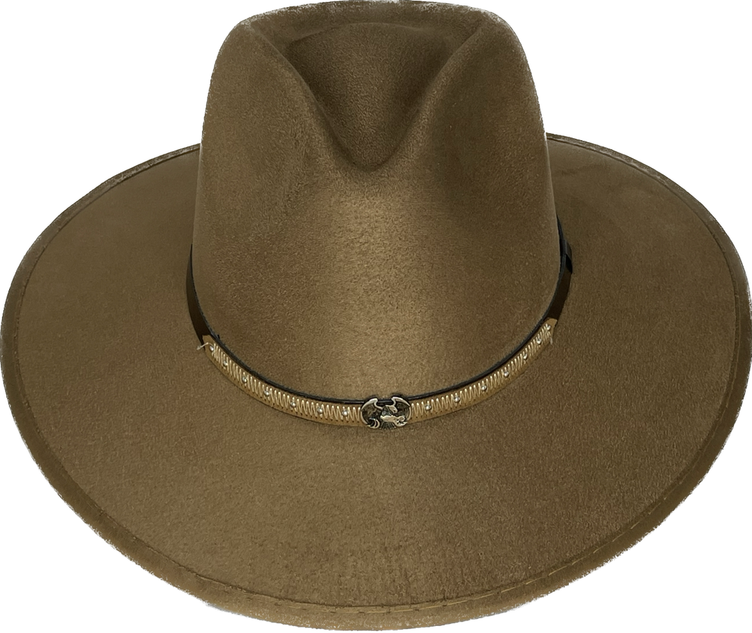 Deception Pinched Flat Brim Western Hat