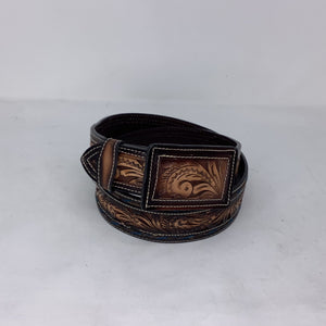 "Myra" Floral Leather Belt
