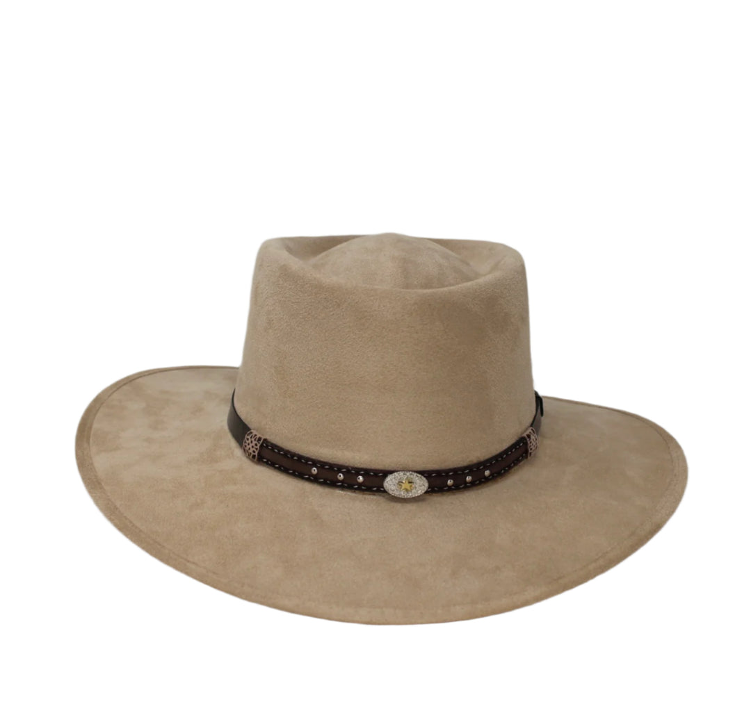 Fran Round Crown Suede Hat