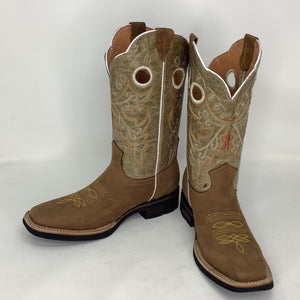 “Alex” Black Stone Leather Cowboy Boot